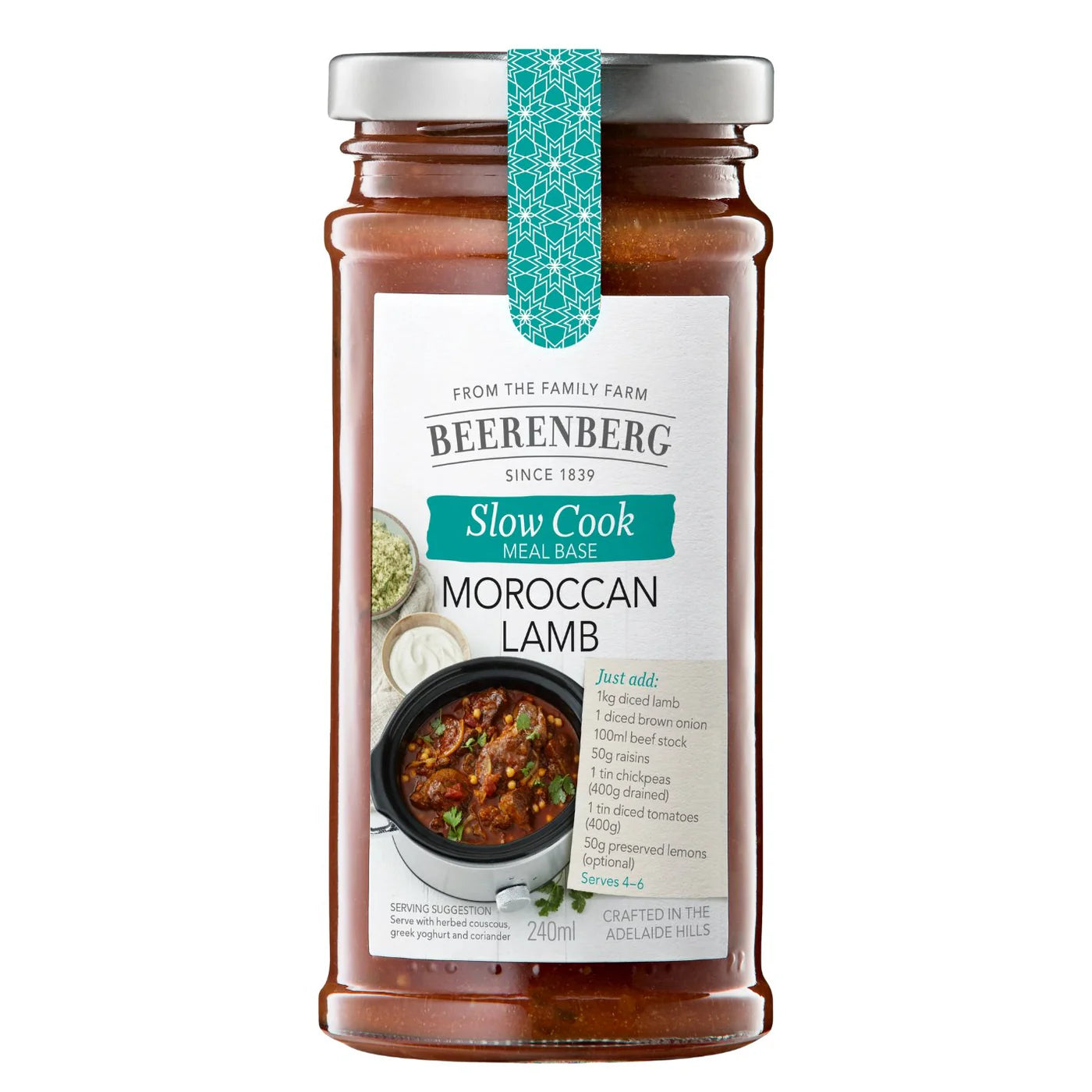 Beerenberg Moroccan Lamb Slow Cook Meal Base, 240 ml