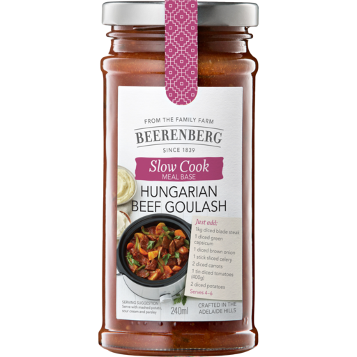 Beerenberg Hungarian Beef Goulash Slow Cook Meal Base, 240 ml